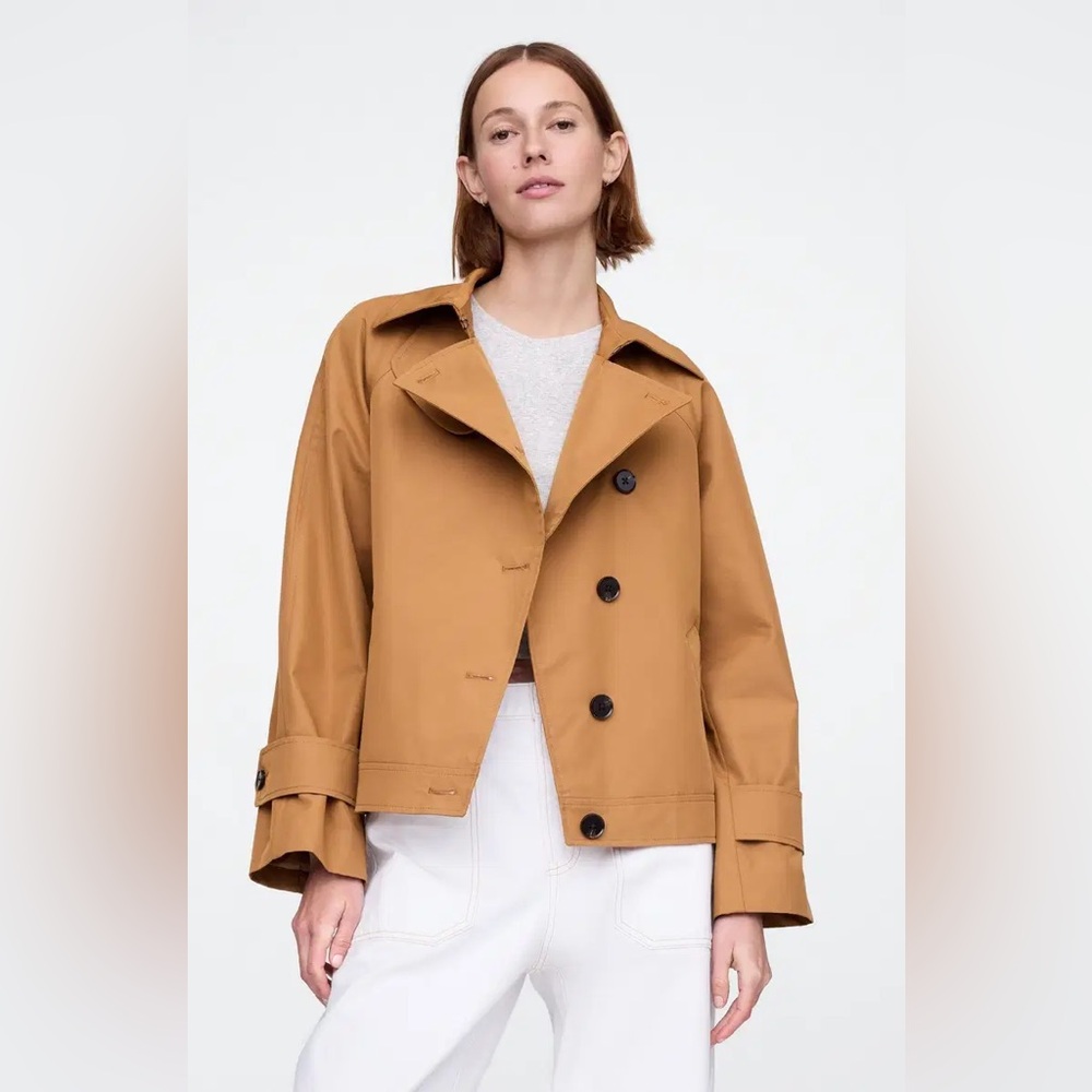 NWT! GAP Riverbed Brown Asymmetrical Trench Jacket - Size Medium